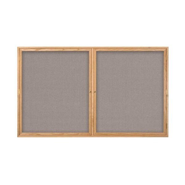 Double Door Indoor Enclosed Easy Tack Bo, UNITED VISUAL PRODUCTS, Mfr# UV332EZ-BLUE-BRONZE